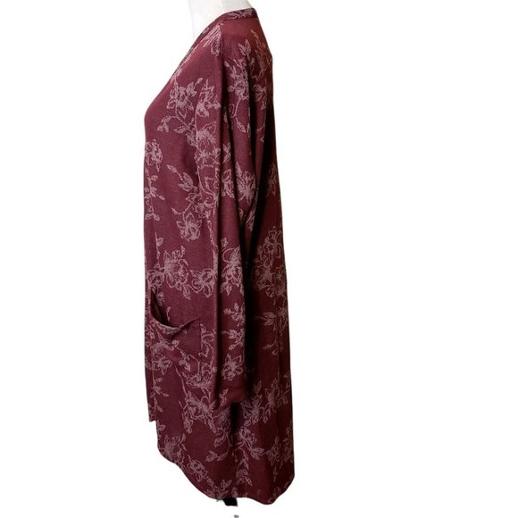 Maurices Women Mulberry Red Open Front Long Sleeve Cardigan pockets Size XXL - Picture 3 of 9